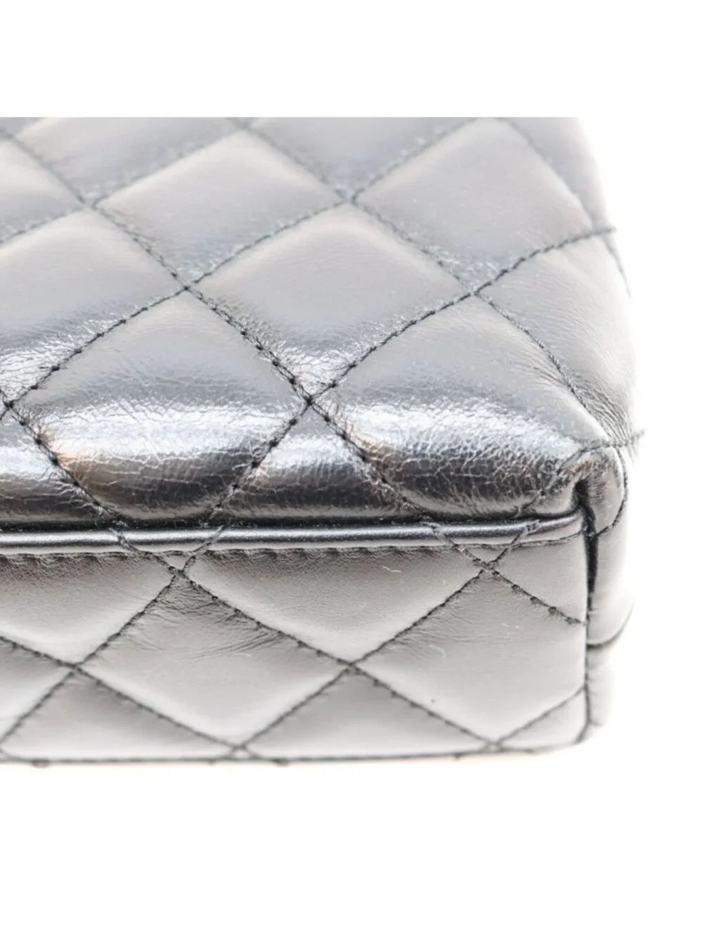 Chanel Black Calfskin Quilted Mini Shopping Shoulder Bag